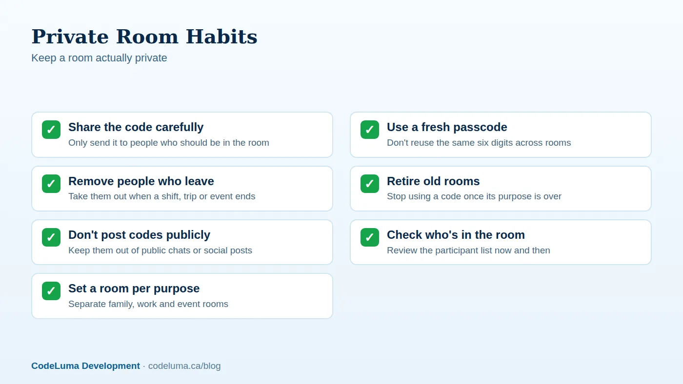 Small habits that keep a private room private.