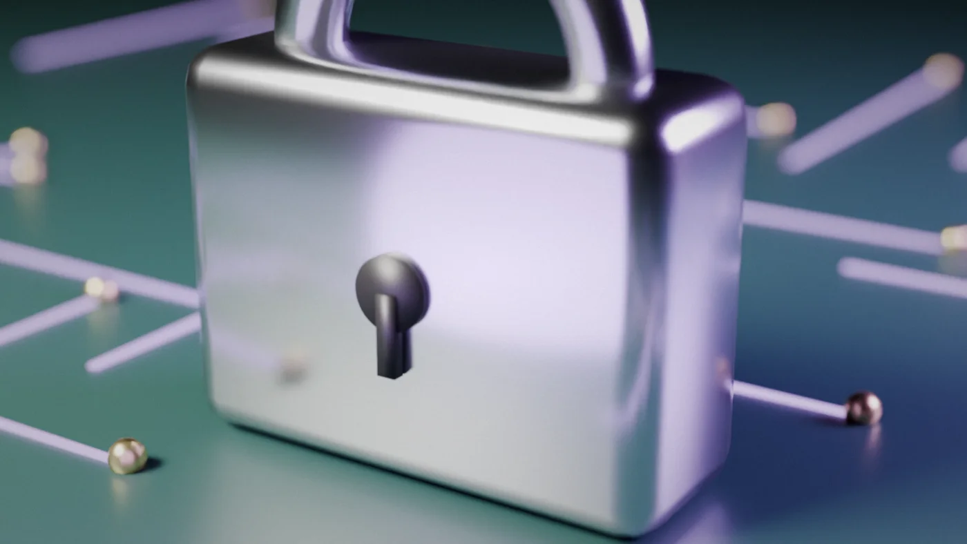 A padlock on a keyboard, for account and channel security