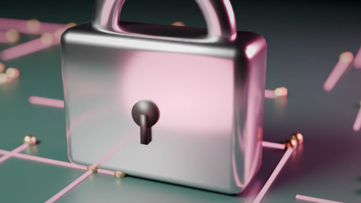 A padlock on a keyboard, for account and channel security