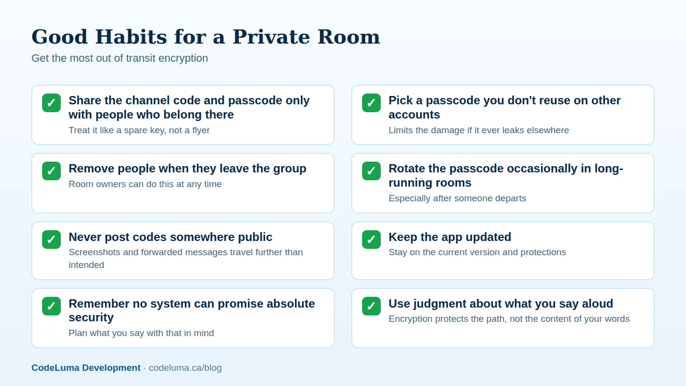 Small habits that make a private room work the way it's supposed to.