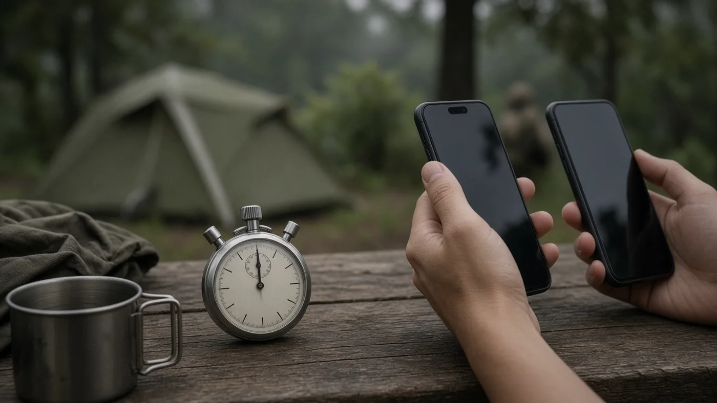 A stopwatch on a desk, for instant, real-time talk