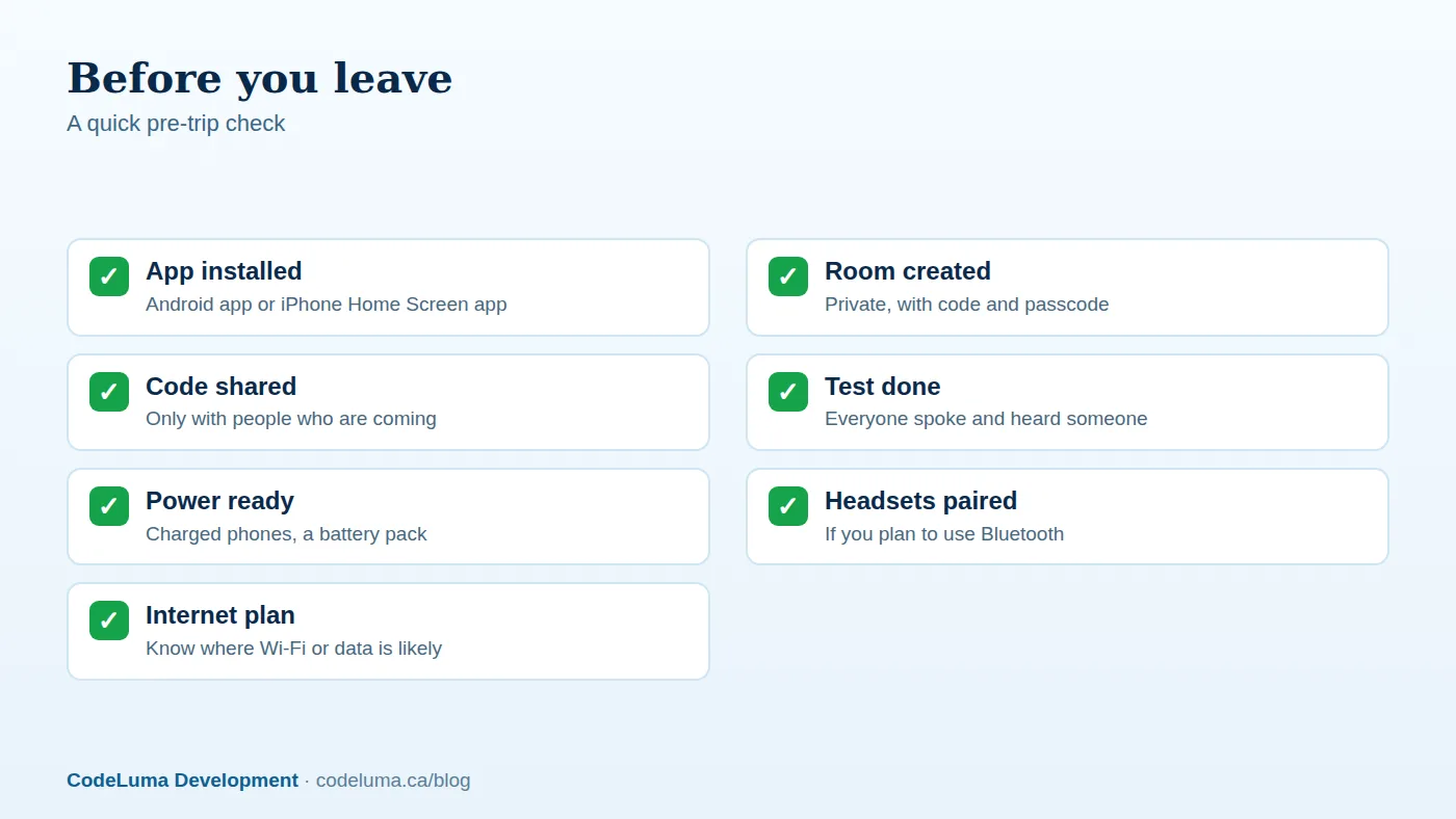 Ten minutes at home saves confusion later.