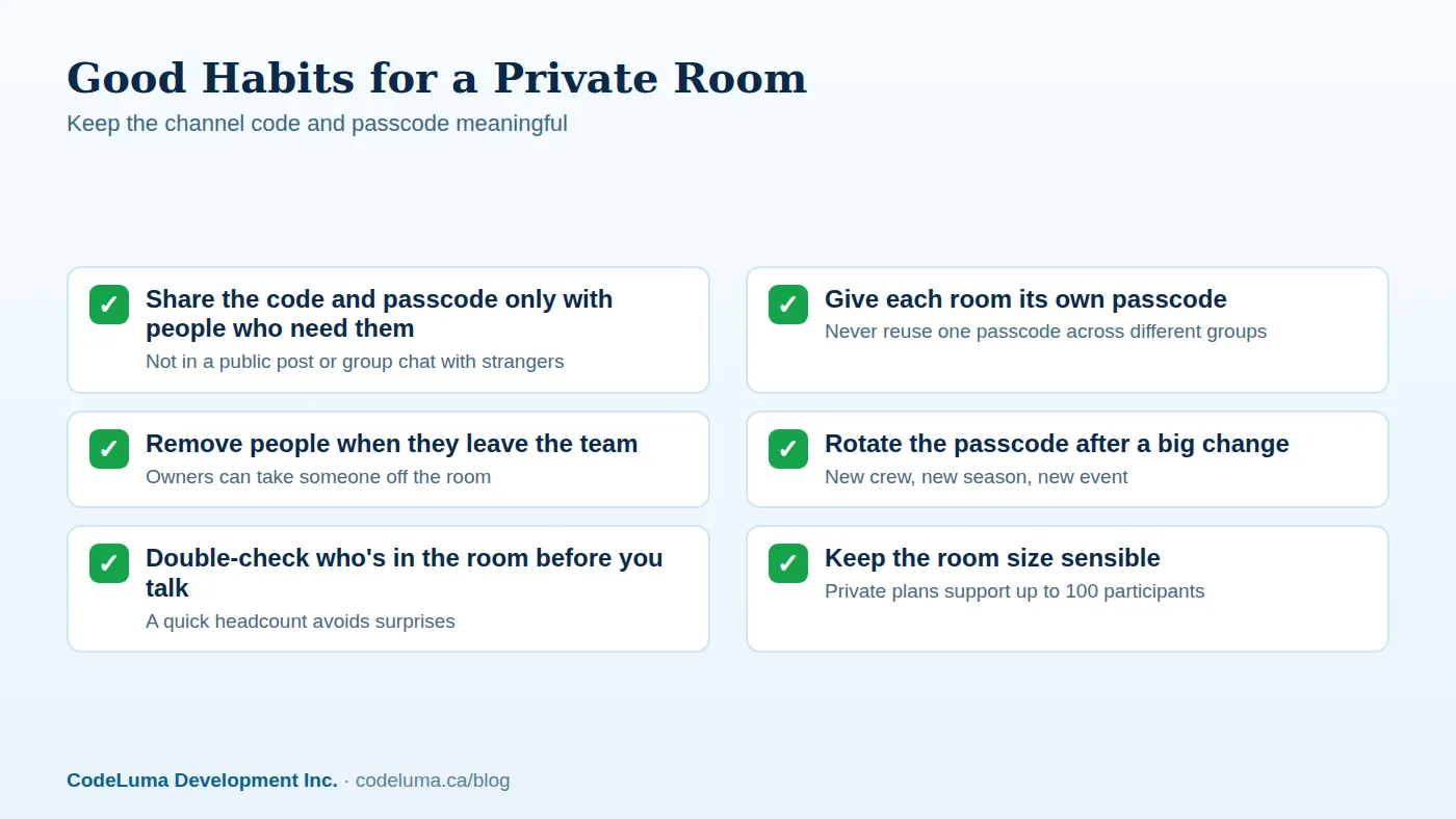 Small habits that keep a private room actually private.